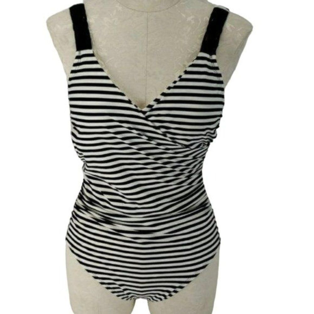 Merona Striped One Piece small Bathing Suit